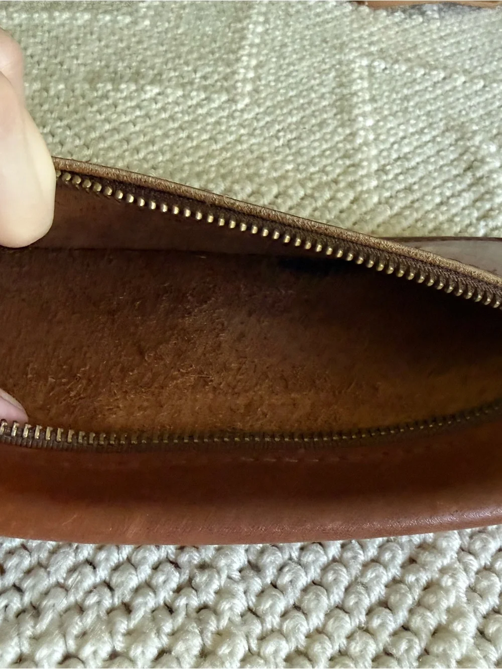 Brown Leather Zip Clutch Wallet